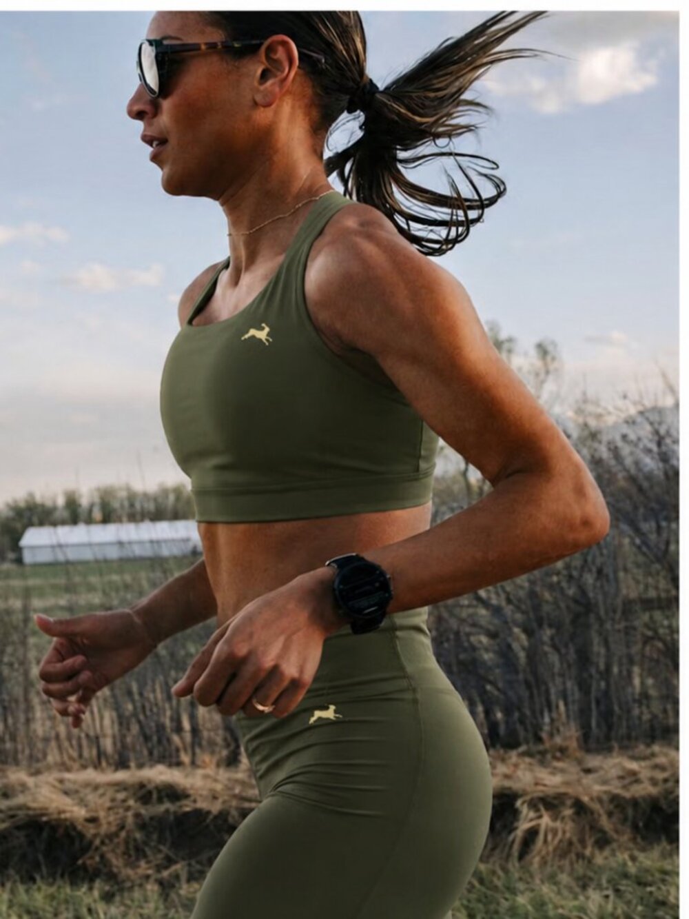 Tracksmith - Allston Adjustable Bra - Medium Olive Green - Size Large